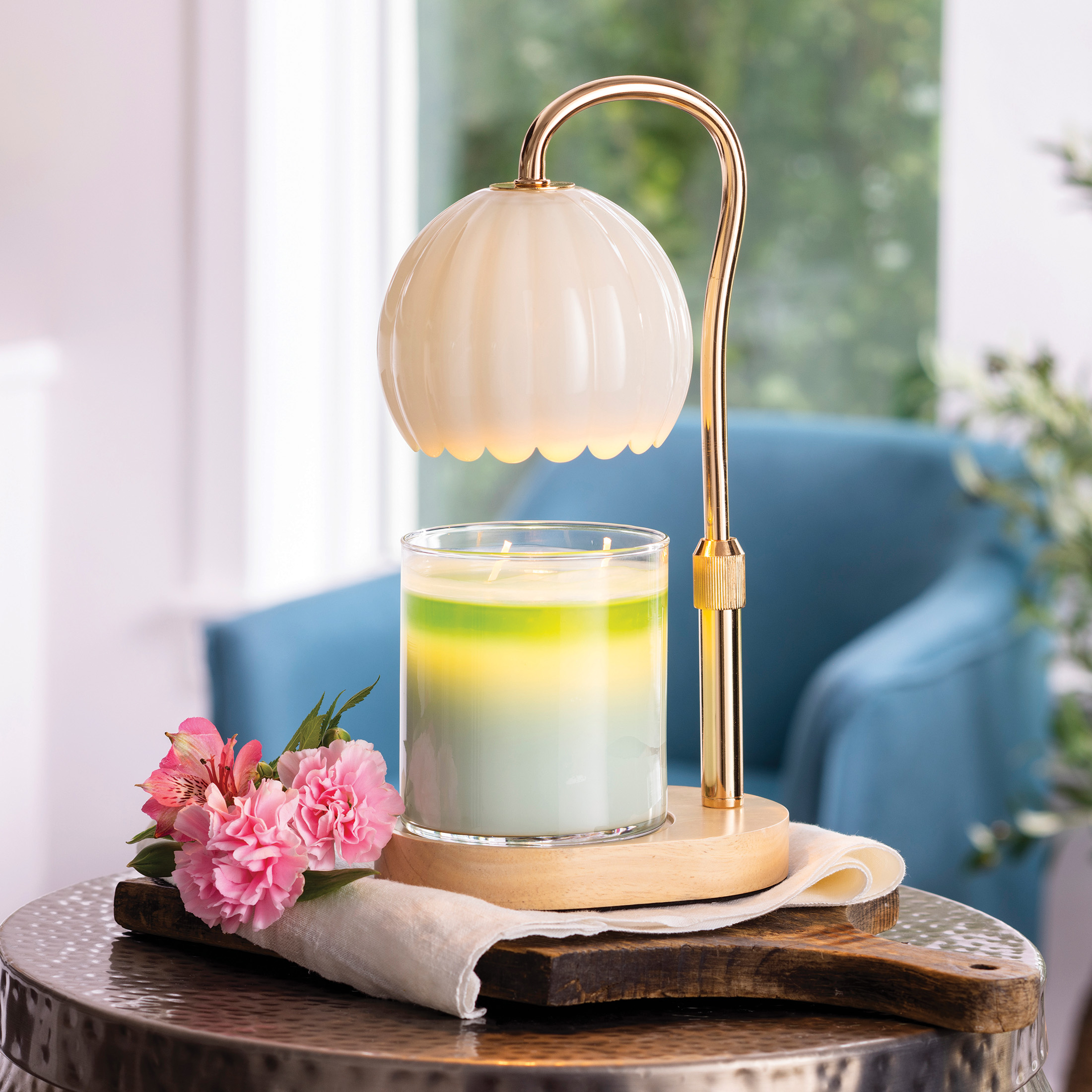 Gold candle warmer lamp