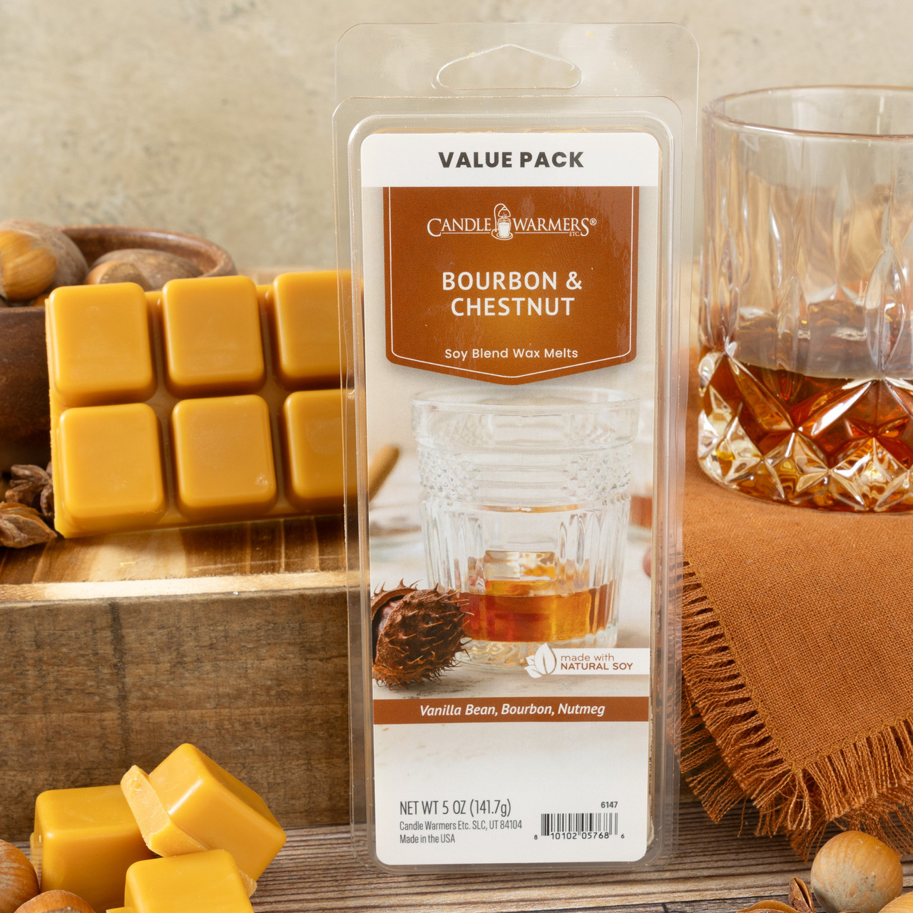 Bourbon & Chestnut Wax Melts 5oz