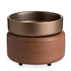 Bronze and brown 2-in-1 candle and wax warmer