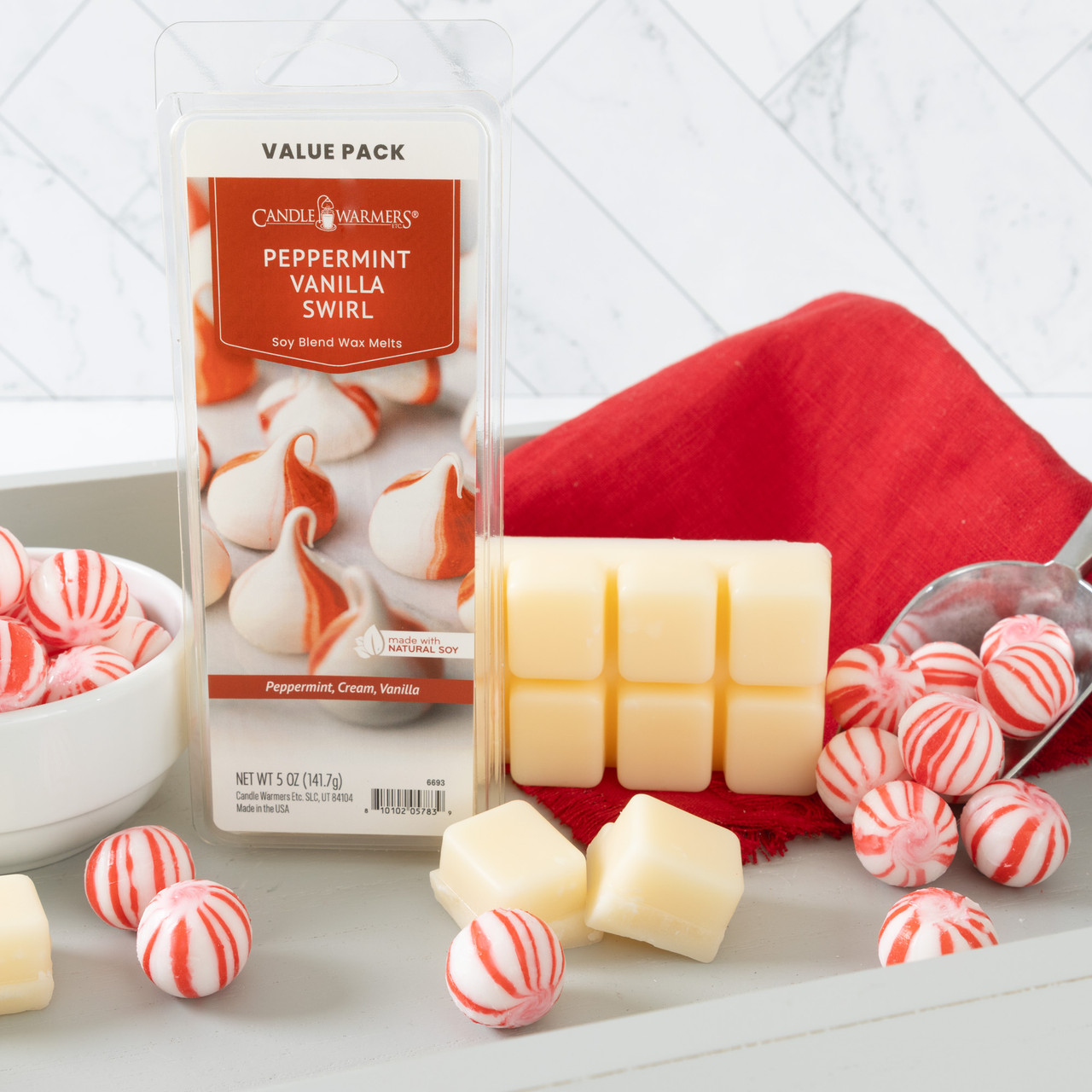 Peppermint Vanilla Swirl Wax Melts 5oz